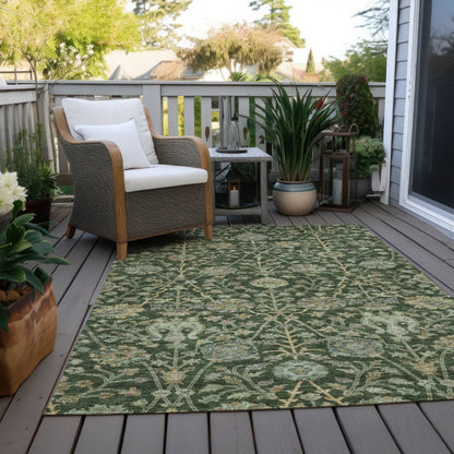 LOOMLAN Rugs Echo Green Washable Indoor-Outdoor Rug
