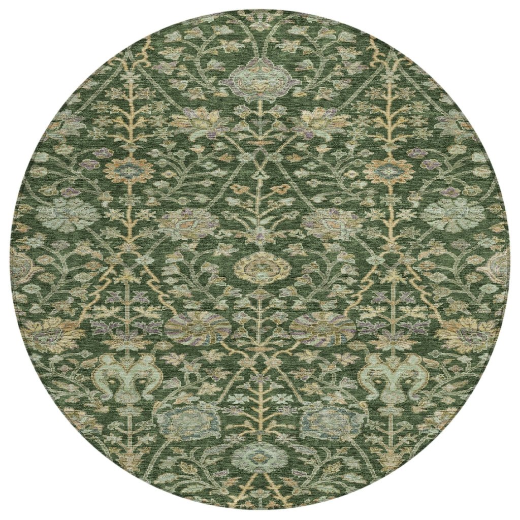 LOOMLAN Rugs Echo Green Washable Indoor-Outdoor Rug