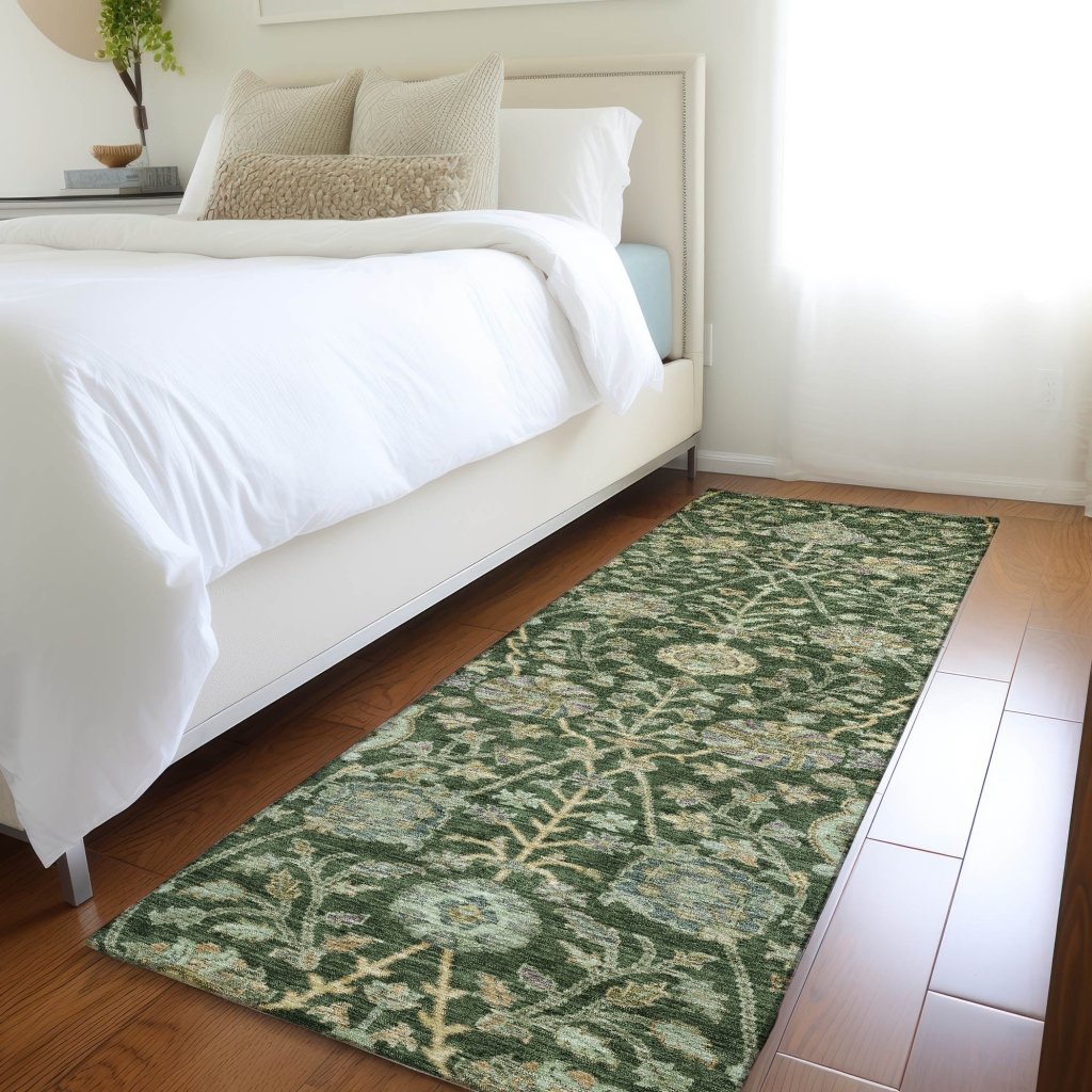 LOOMLAN Rugs Echo Green Washable Indoor-Outdoor Rug