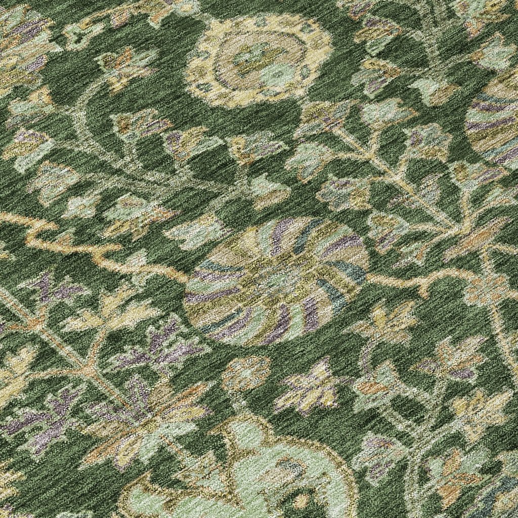 LOOMLAN Rugs Echo Green Washable Indoor-Outdoor Rug