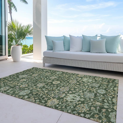 LOOMLAN Rugs Echo Green Washable Indoor-Outdoor Rug