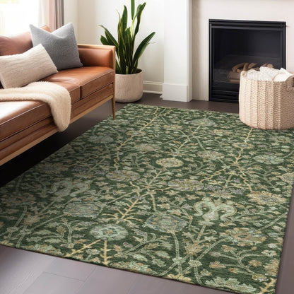 LOOMLAN Rugs Echo Green Washable Indoor-Outdoor Rug
