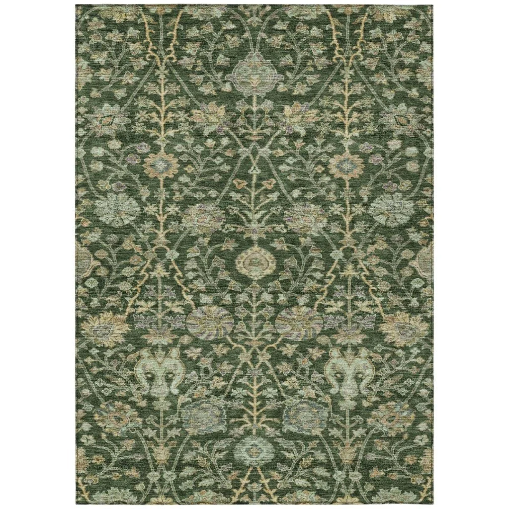 LOOMLAN Rugs Echo Green Washable Indoor-Outdoor Rug
