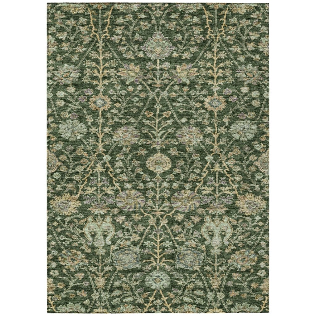 LOOMLAN Rugs Echo Green Washable Indoor-Outdoor Rug