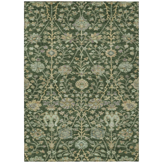 LOOMLAN Rugs Echo Green Washable Indoor-Outdoor Rug