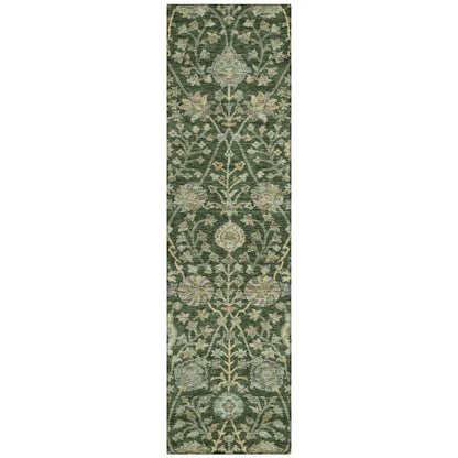 LOOMLAN Rugs Echo Green Washable Indoor-Outdoor Rug