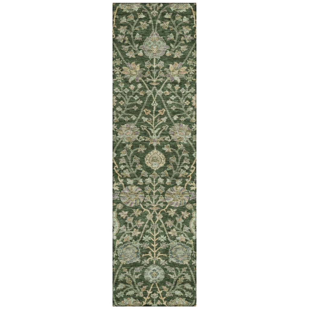 LOOMLAN Rugs Echo Green Washable Indoor-Outdoor Rug