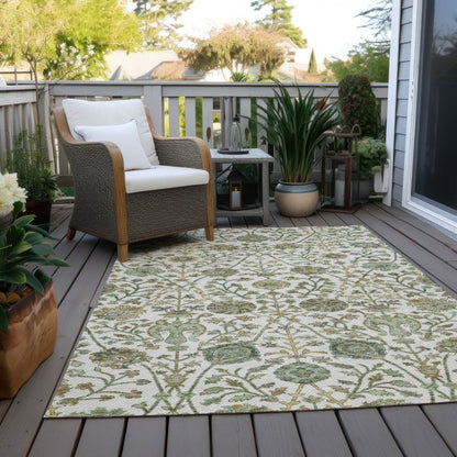 LOOMLAN Rugs Echo Ivory Washable Indoor-Outdoor Rug