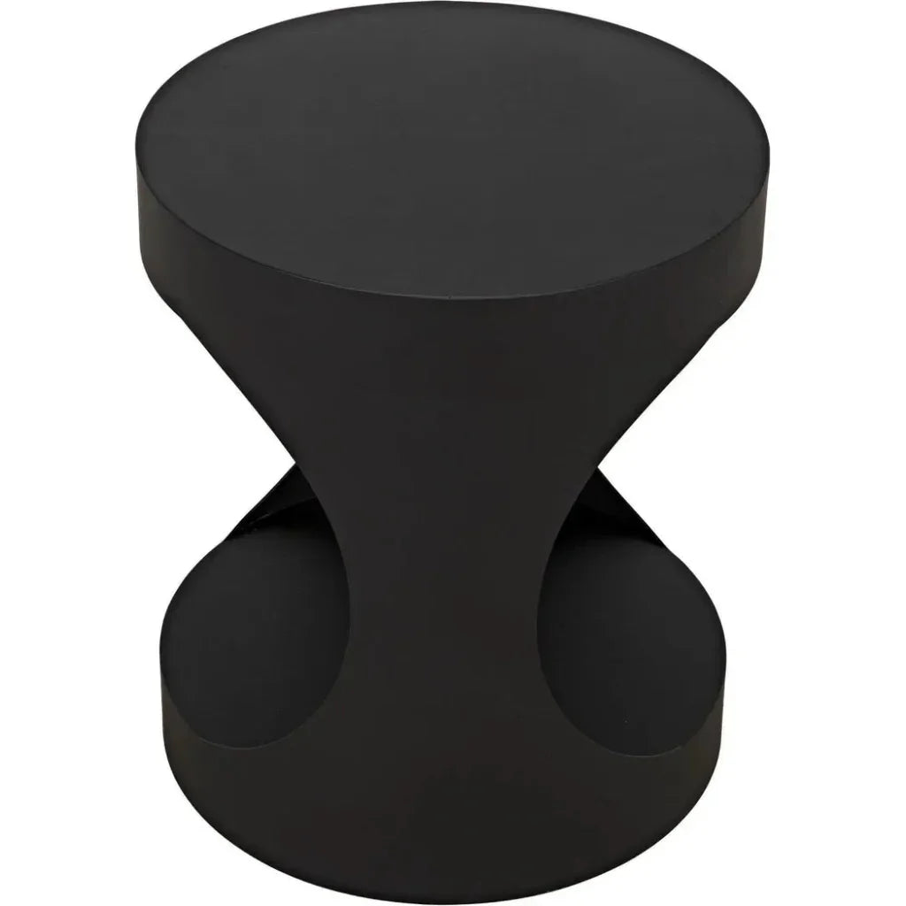Noir Eclipse Round Side Table With Storage