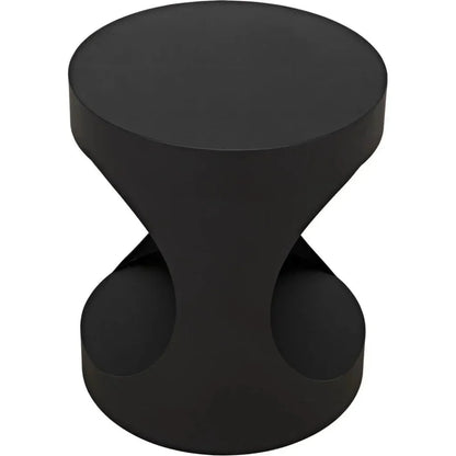 Noir Eclipse Round Side Table With Storage
