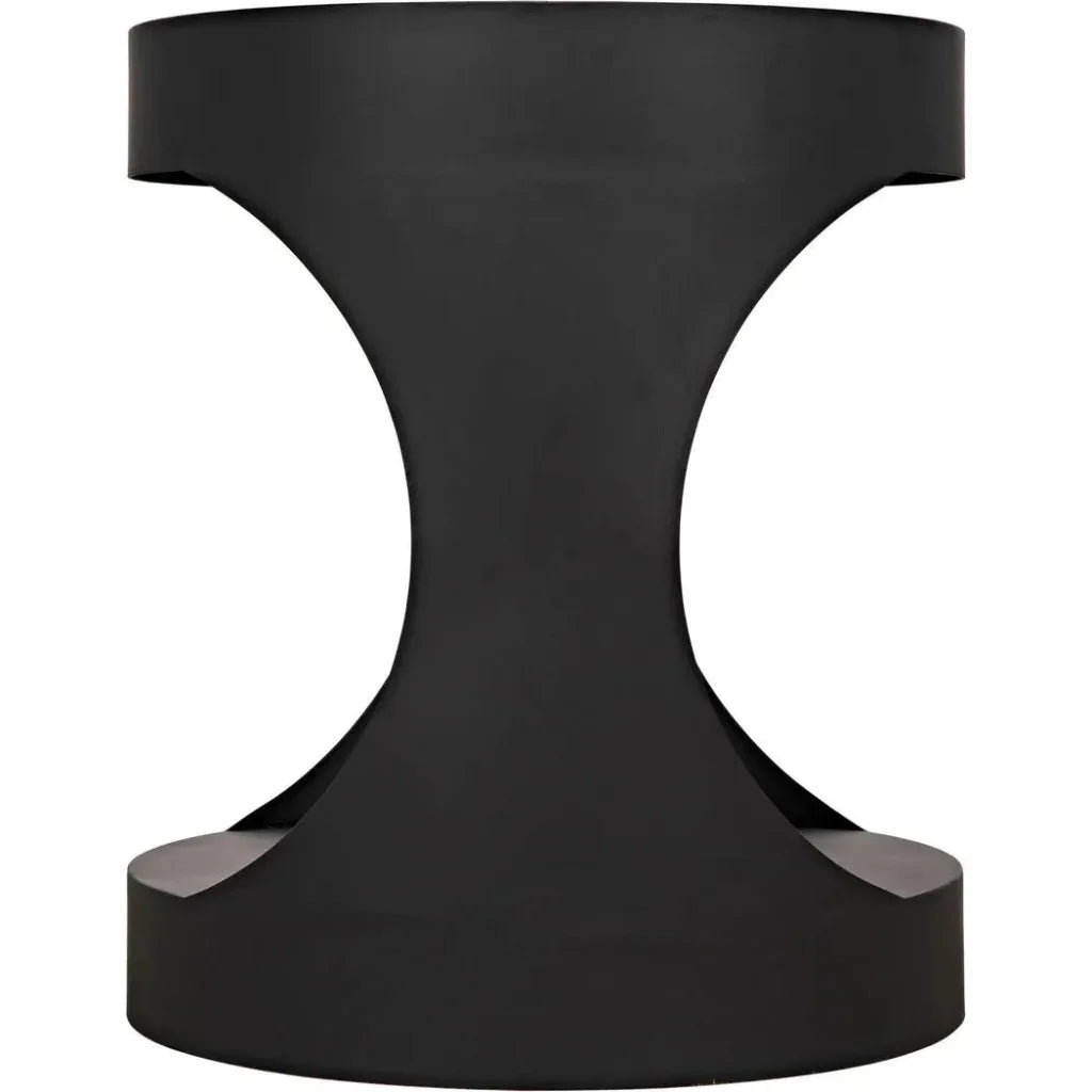 Noir Eclipse Round Side Table With Storage