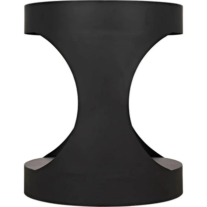 Noir Eclipse Round Side Table With Storage