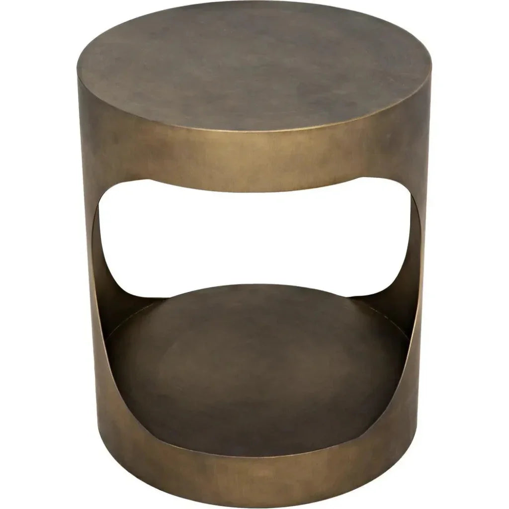 Noir Eclipse Round Side Table With Storage