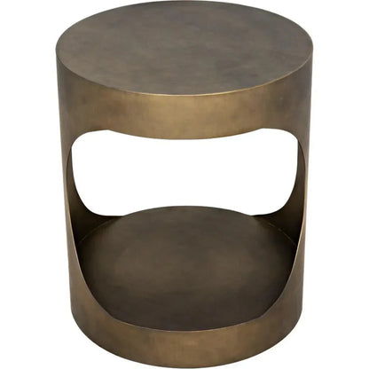 Noir Eclipse Round Side Table With Storage