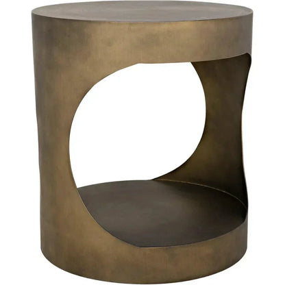 Noir Eclipse Round Side Table With Storage