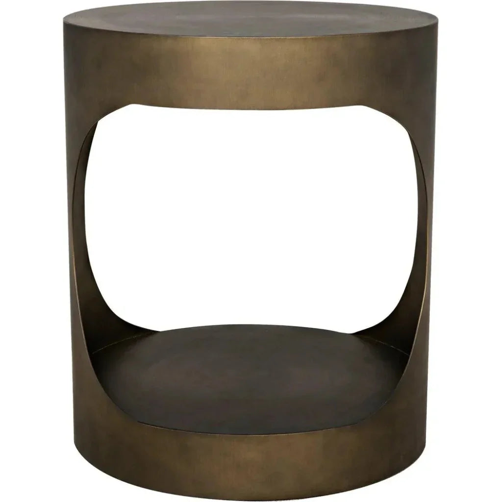 Noir Eclipse Round Side Table With Storage