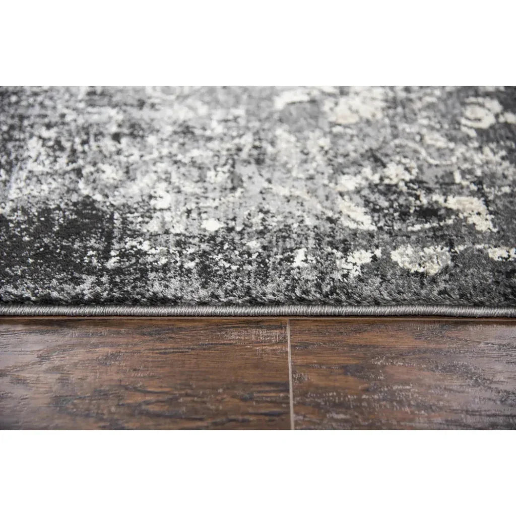 Dont Central Medallion Gray Kitchen Hallway Runner Rug - LOOMLAN - LOOMLAN - Area Rugs
