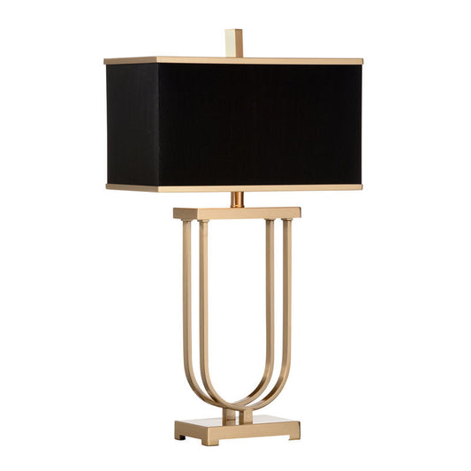 Wildwood Valiant Rectangular Black Silkette Shade Table Lamp