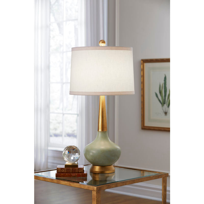 Chelsea House Eden Celadon Glazed Curved Silhouette Table Lamp