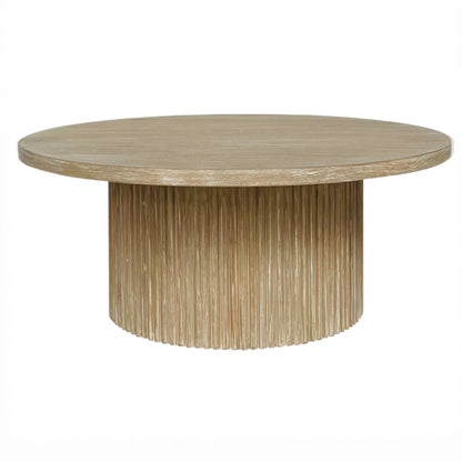 Elle 39" Natural Wooden Round Mindi wood Coffee Table