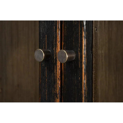 Edgar Allan Glass Doors Curio Bookcase Black - LOOMLAN - Sarreid - Buffets & Curios