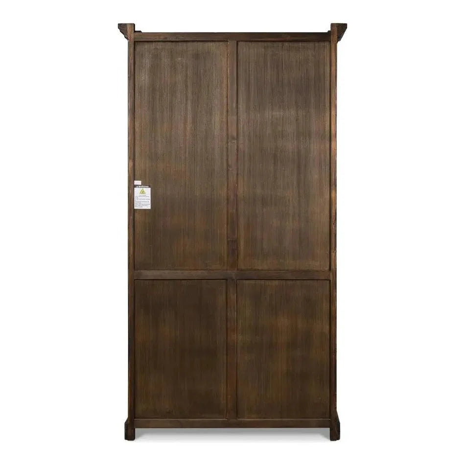 Edgar Allan Glass Doors Curio Bookcase Black - LOOMLAN - Sarreid - Buffets & Curios