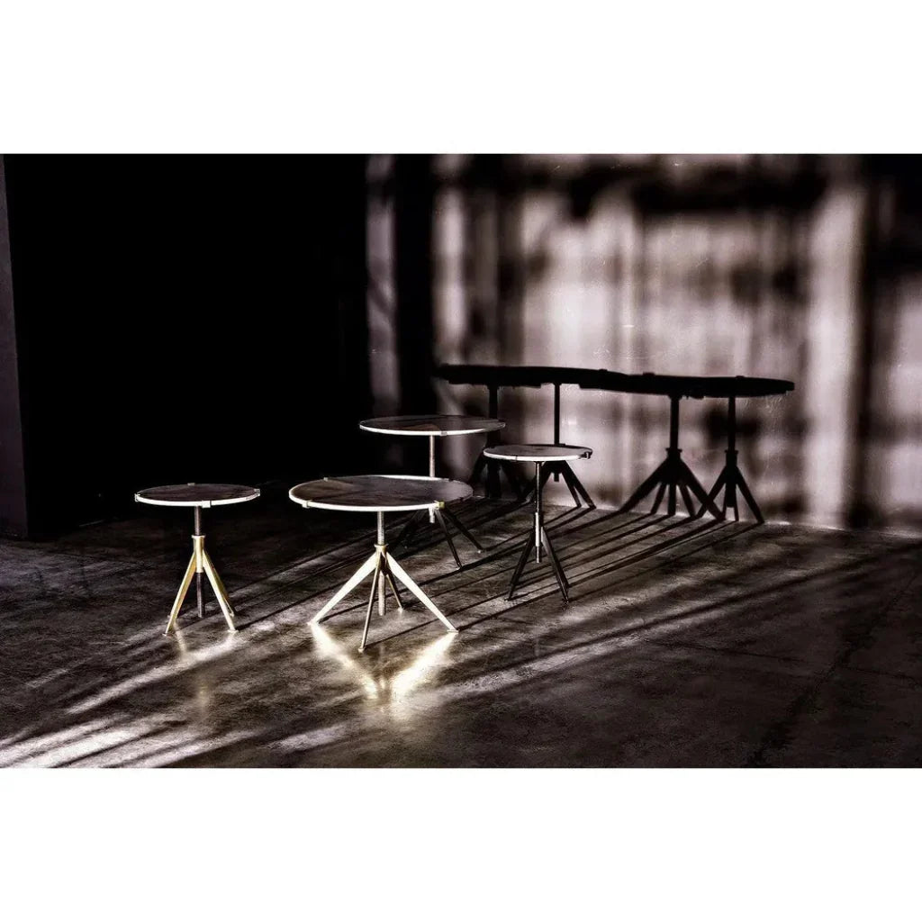 Noir Edith Adjustable Round Side Table