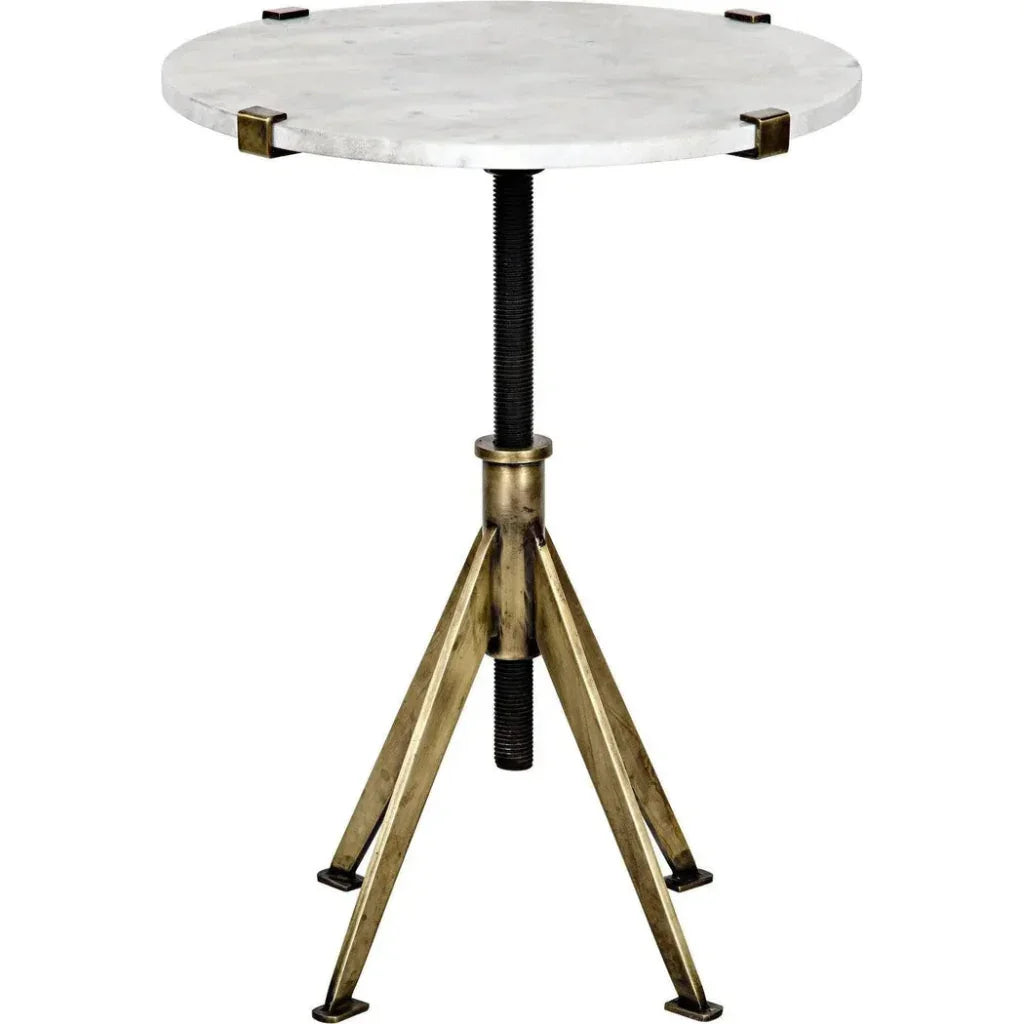 Noir Edith Adjustable Round Side Table