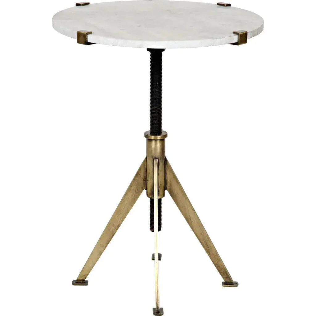 Noir Edith Adjustable Round Side Table