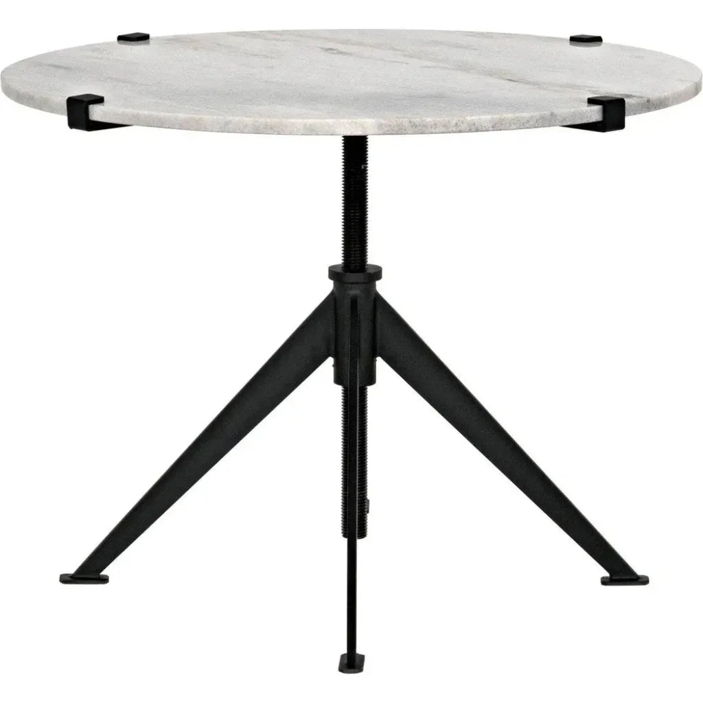 Noir Edith Adjustable Round Side Table