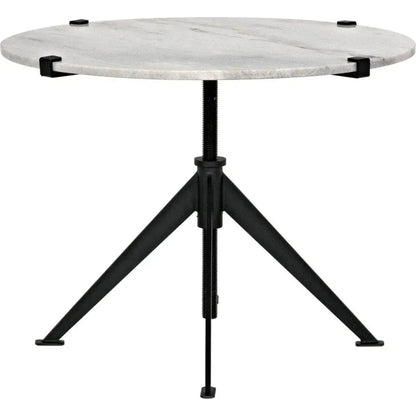 Noir Edith Adjustable Round Side Table