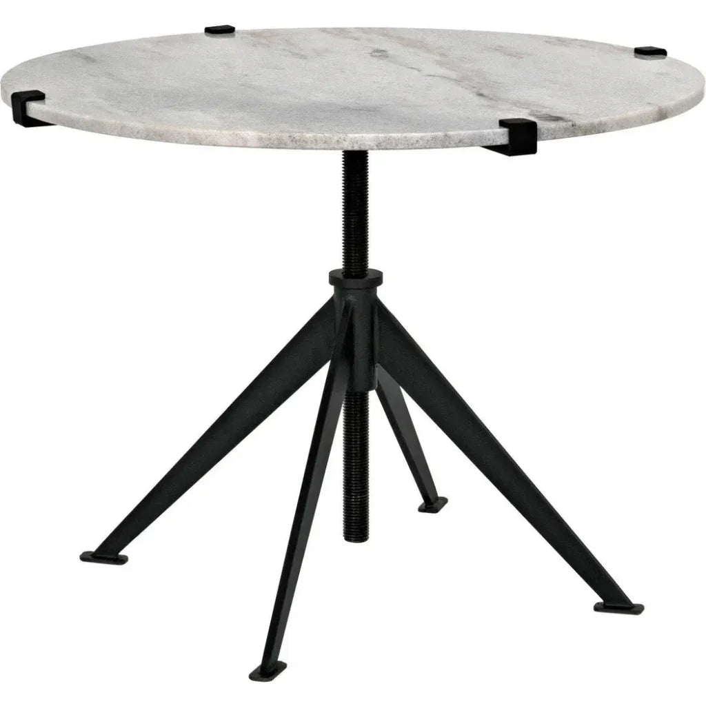 Noir Edith Adjustable Round Side Table