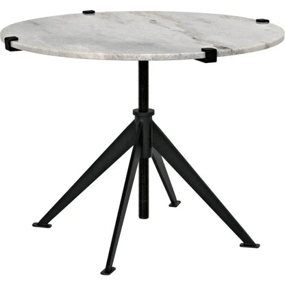Noir Edith Adjustable Round Side Table