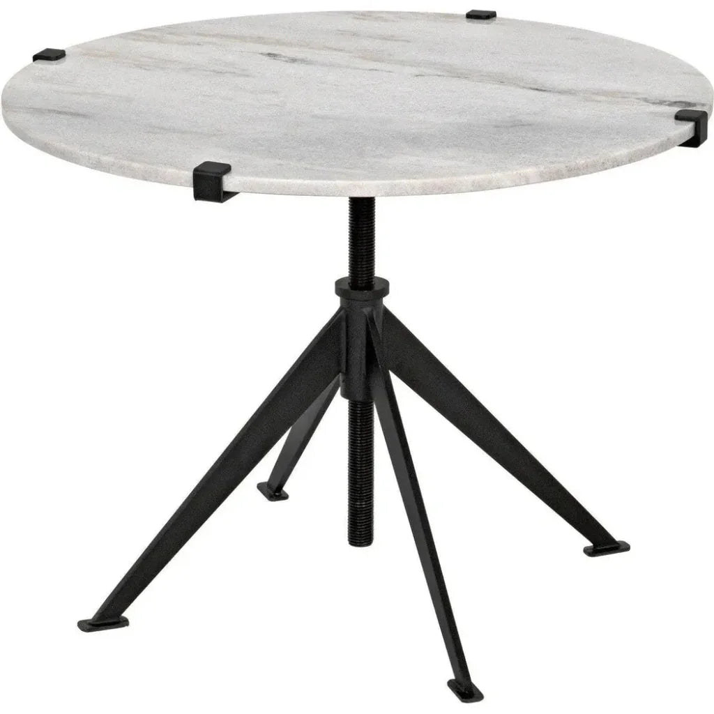 Noir Edith Adjustable Round Side Table