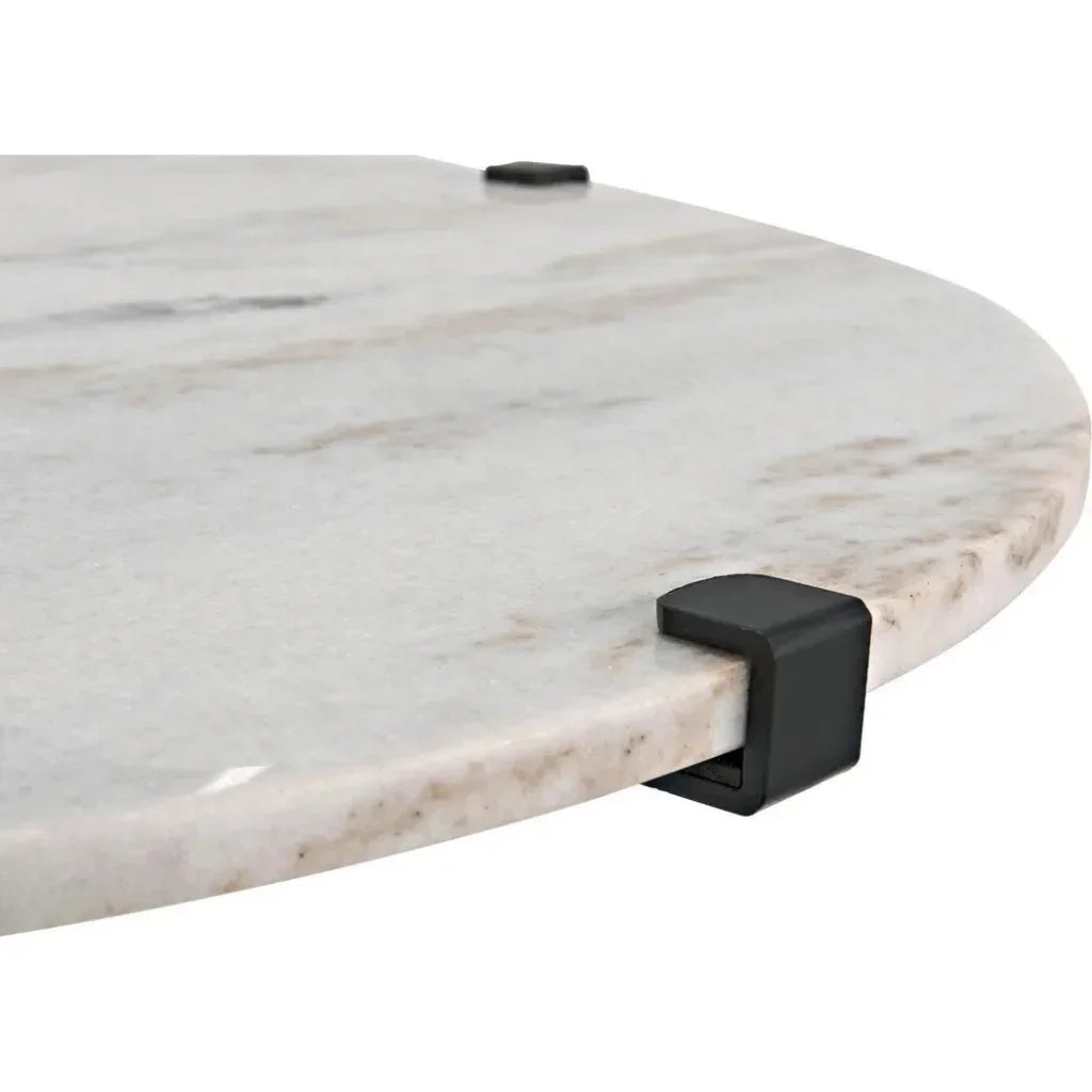 Noir Edith Adjustable Round Side Table