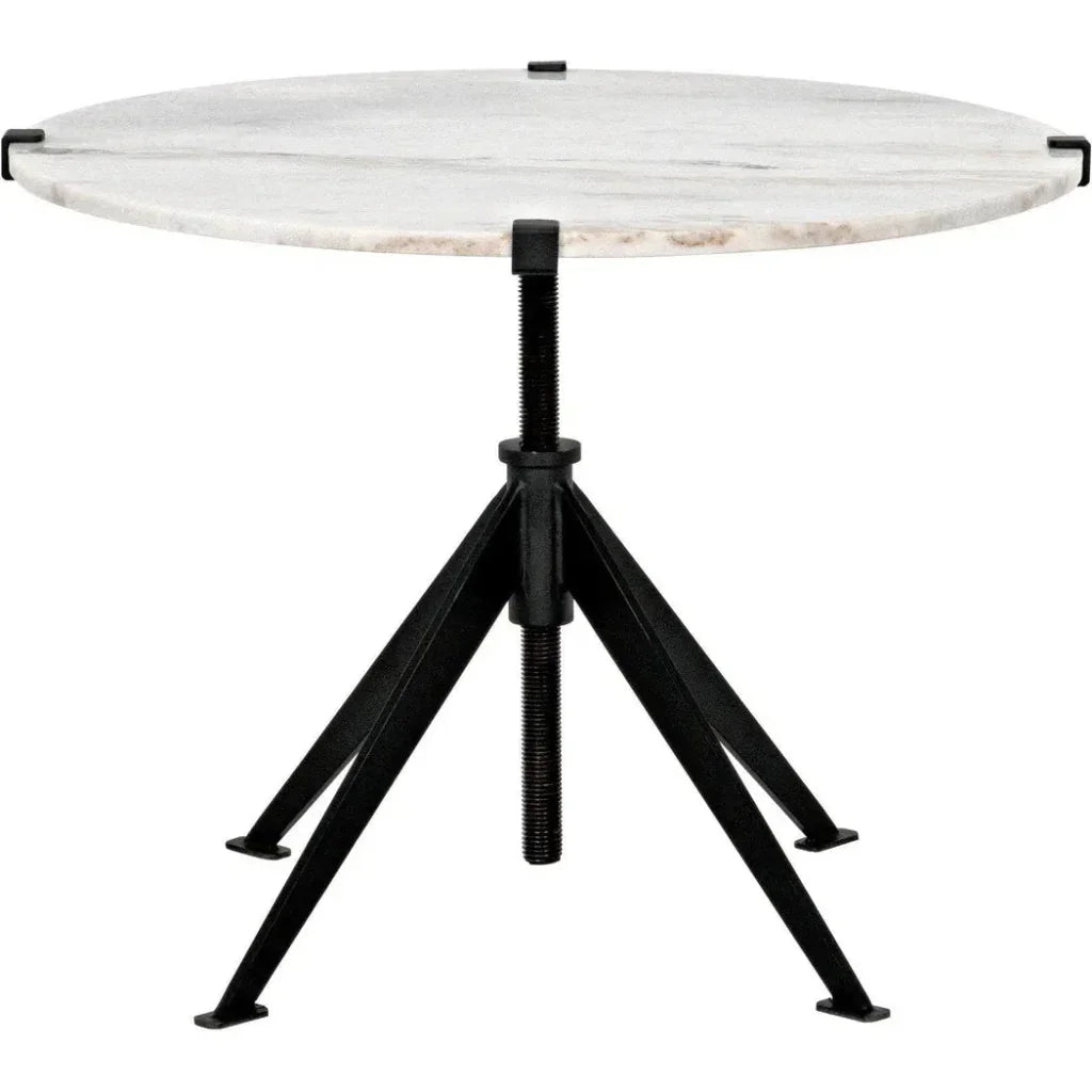 Noir Edith Adjustable Round Side Table