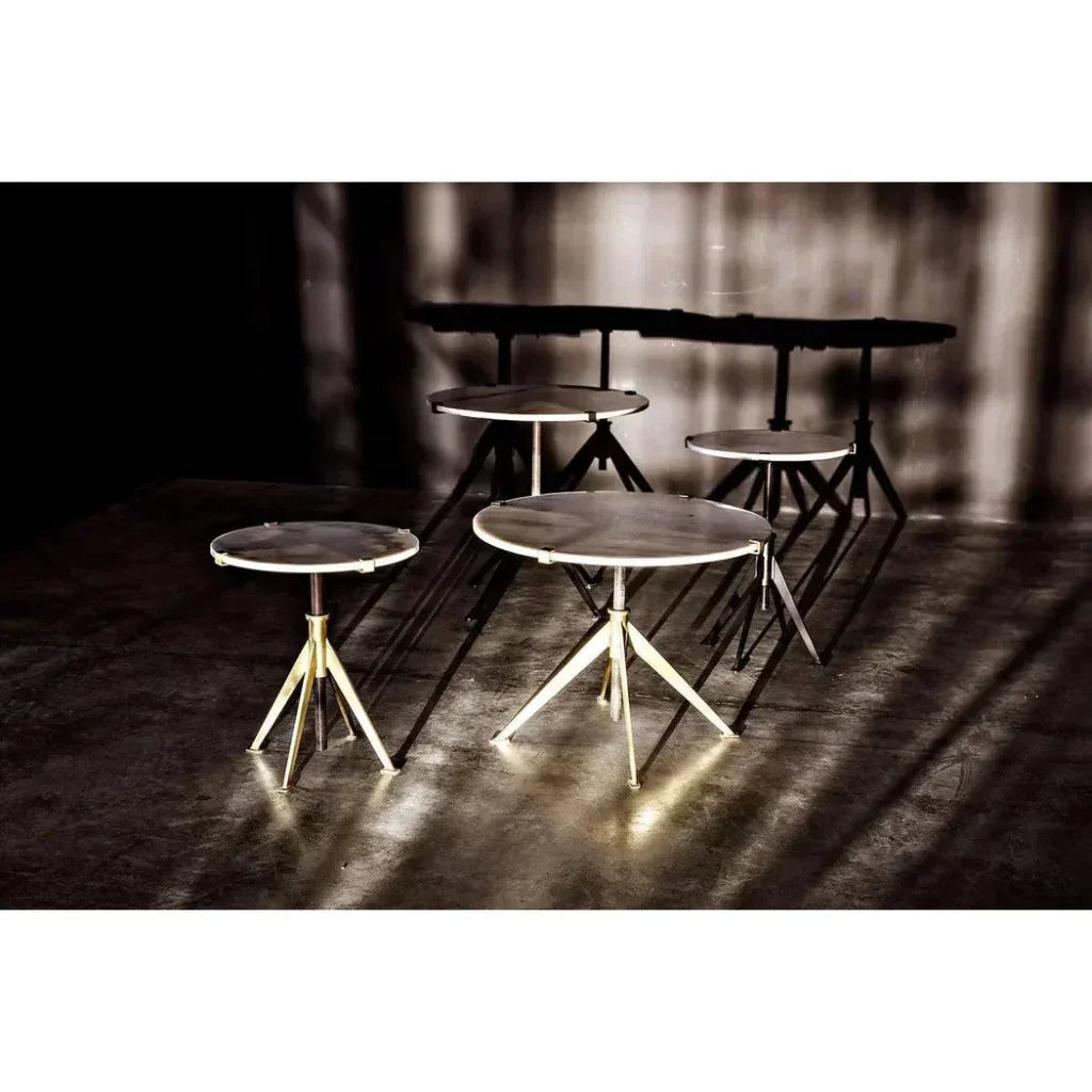 Noir Edith Adjustable Round Side Table