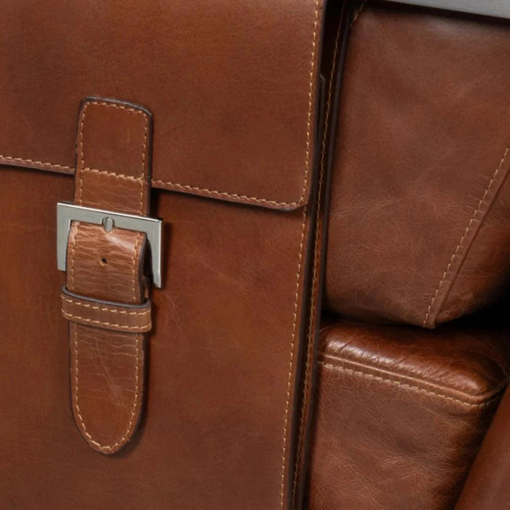 Edmonds Leather Upholstery Luxury Leather Chair - LOOMLAN - Sarreid - Accent Chairs