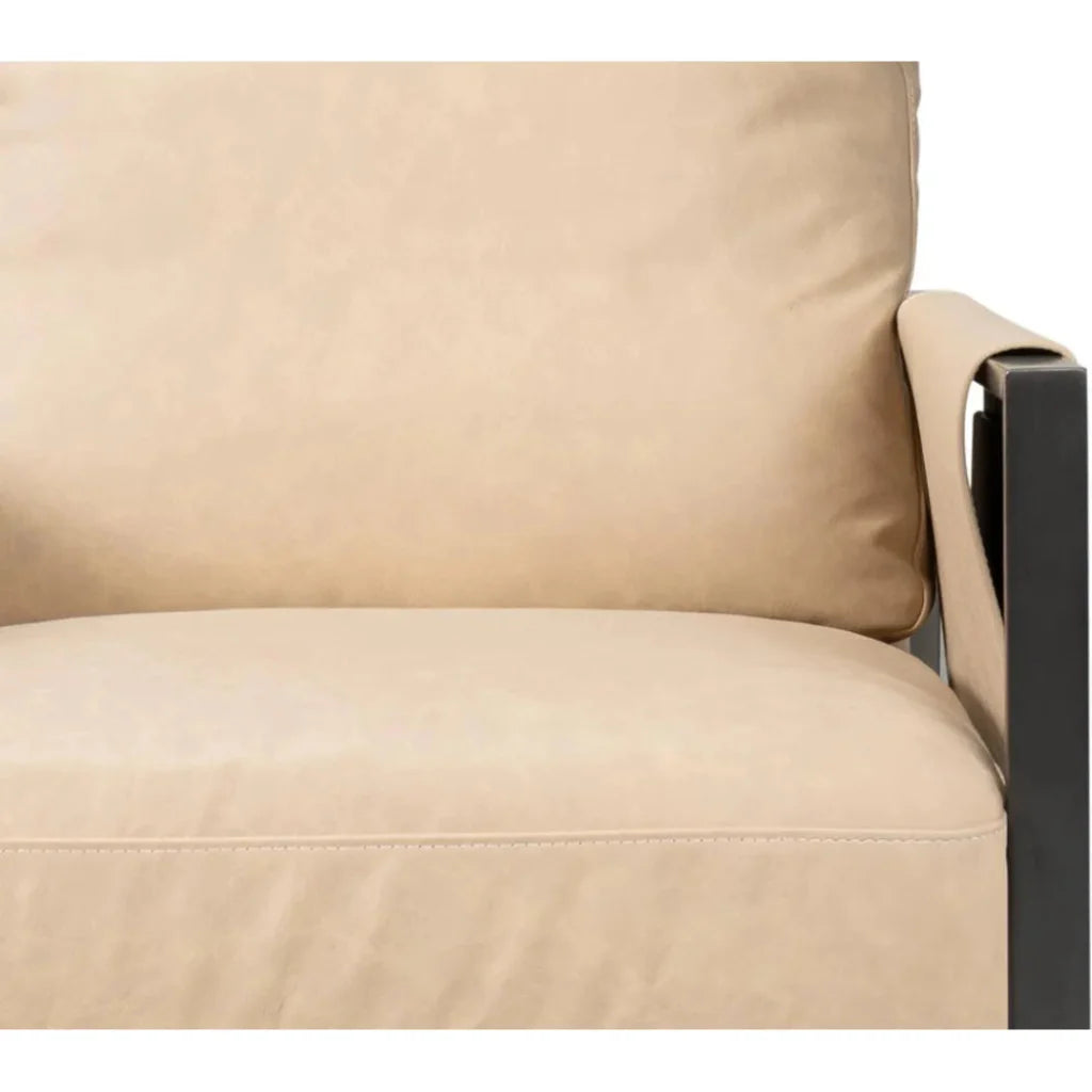 Edmonds Leather Upholstery Luxury Leather Chair - LOOMLAN - Sarreid - Accent Chairs