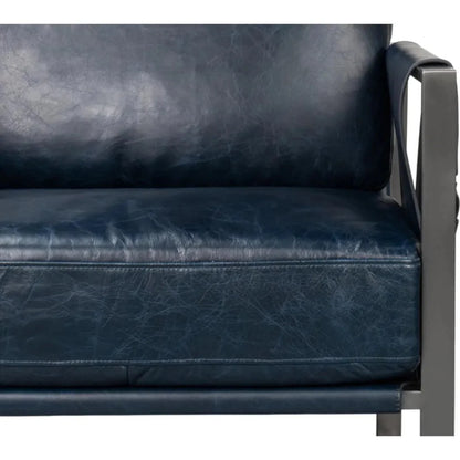 Edmonds Leather Upholstery Luxury Leather Chair - LOOMLAN - Sarreid - Accent Chairs