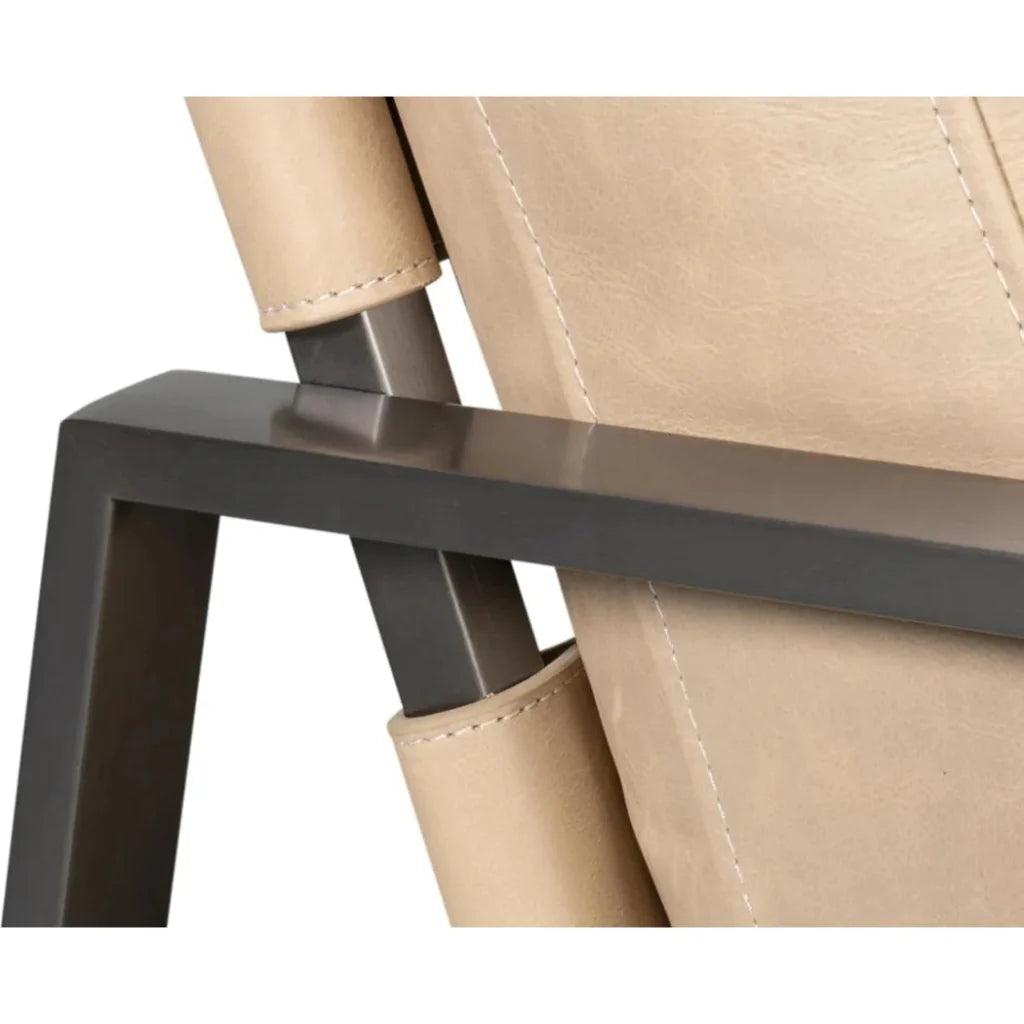 Edmonds Leather Upholstery Luxury Leather Chair - LOOMLAN - Sarreid - Accent Chairs