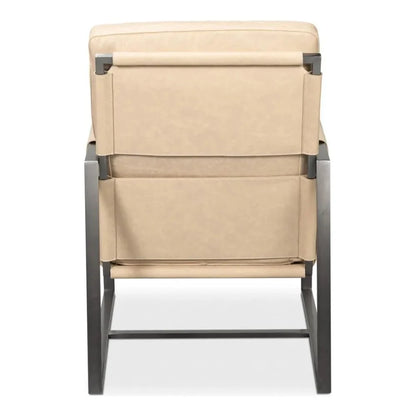 Edmonds Leather Upholstery Luxury Leather Chair - LOOMLAN - Sarreid - Accent Chairs