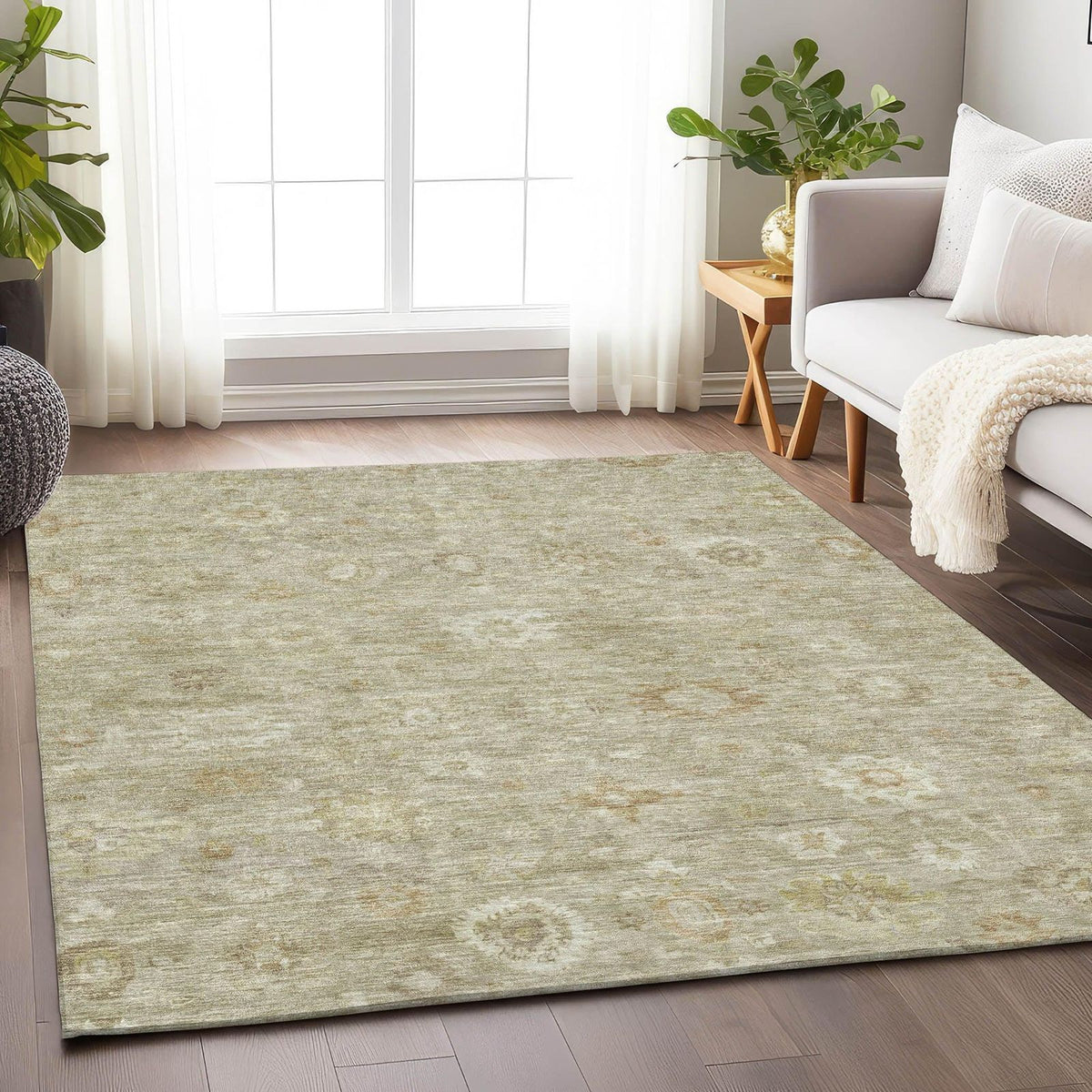 Laeara Brown Washable Indoor-Outdoor Rug -- brown