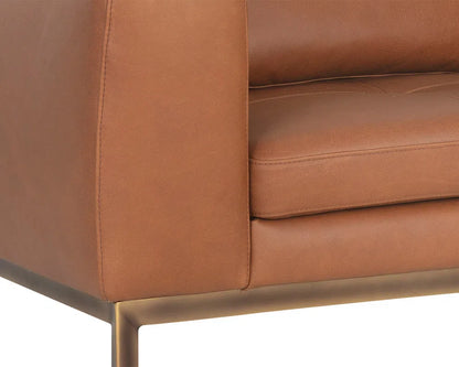 Burr Leather Upholstered Armchair