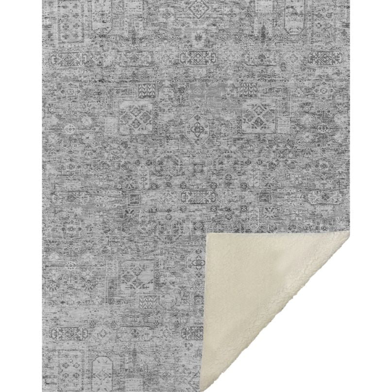 Parallel Bands Grey Washable Indoor-Outdoor Rug