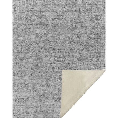 Parallel Bands Grey Washable Indoor-Outdoor Rug