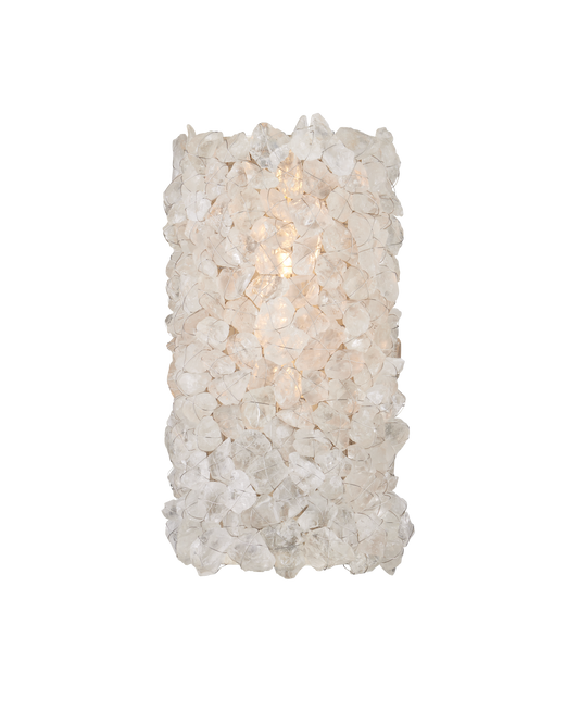 Iconoclast Iron and Rock Crystal White Wall Sconce