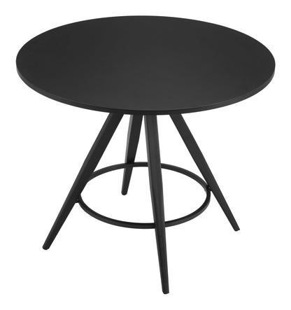 Dinos Wood and Steel Black Round Dining Table