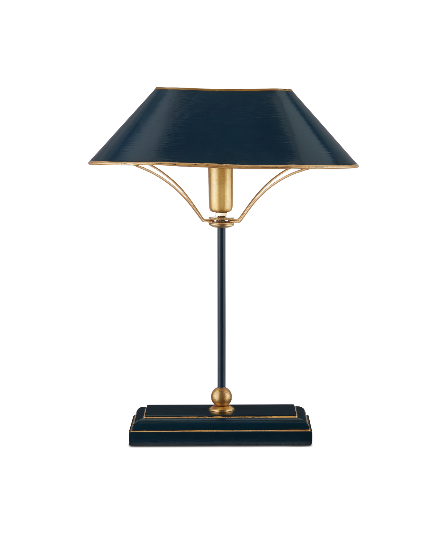 Daphne Iron and Wood Navy Blue Table Lamp