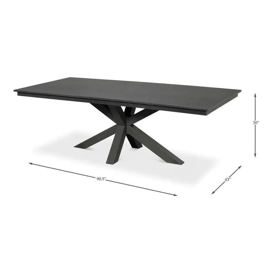 Sarreid Eich Tulip Wood Base Grey Rectangular Dining Table